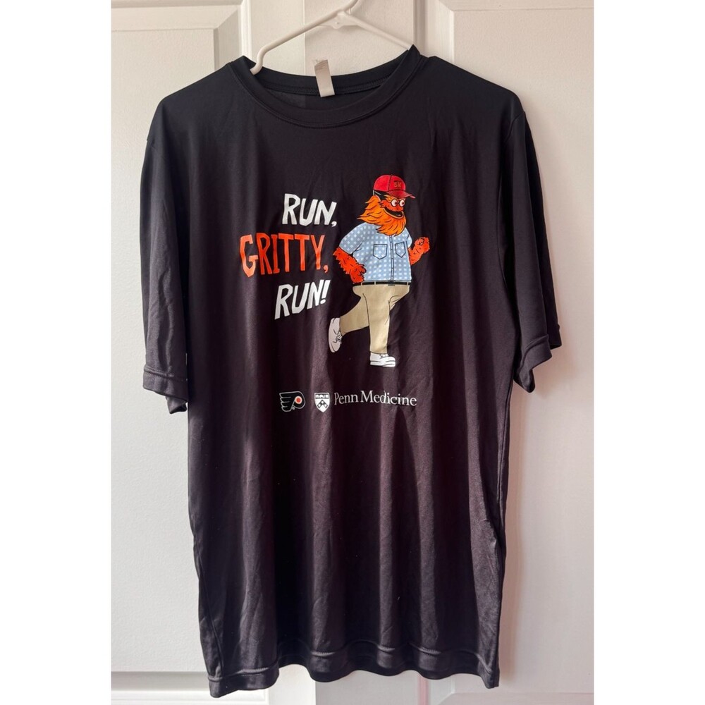 Gritty 5K Philadelphia Flyers tech race tee Unisex M "Run Gritty Run" NWOT